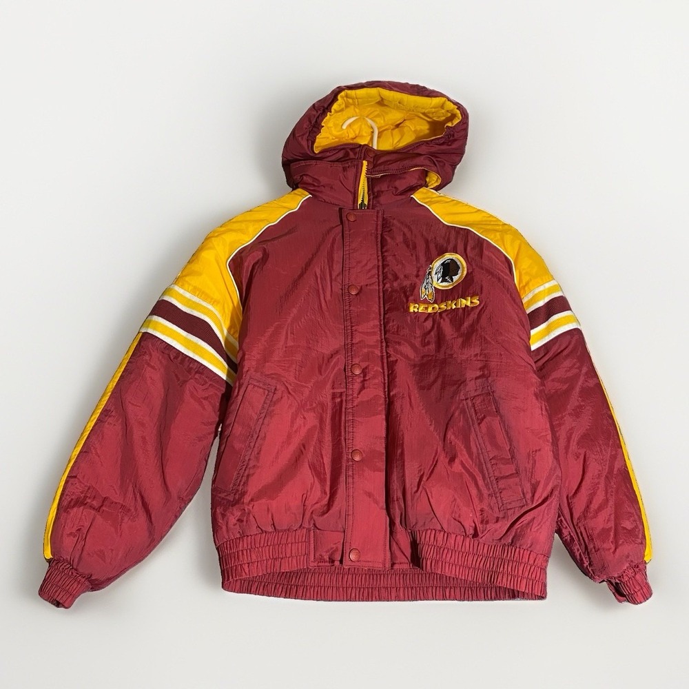 Washington Redskins Jacket Youth Boys Large 14-16 Red Vtg Football Full Zip Coat